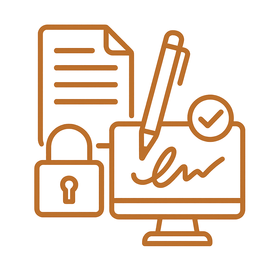 Illustration för dokumenthantering och e-signering