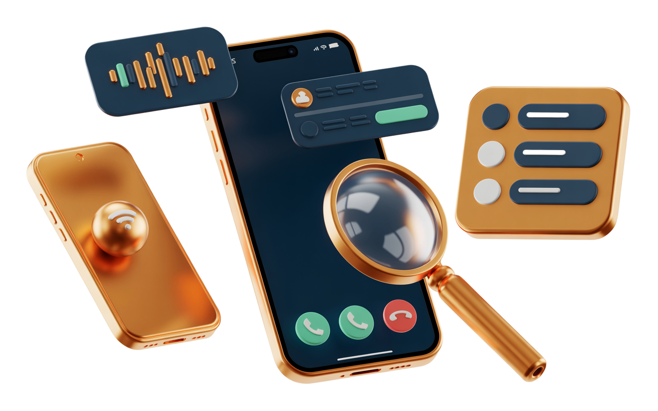 Illustration av telefonsamtal