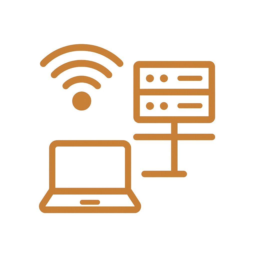 Illustration för nätverksinstallation och fjärråtkomst