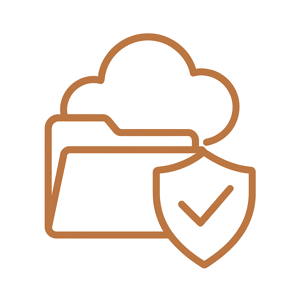 Illustration för säker fillagring och backup